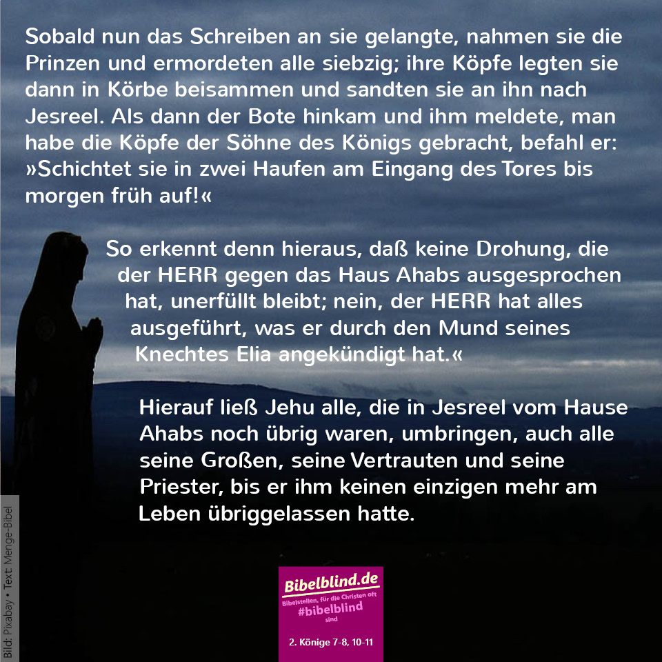 #Bibelbind-Meme: 1074 2. Könige 7-8, 10-11
